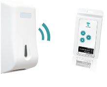 Sensor por radiofrequência emite informações para software, registrando quando o funcionário higienizou mãos Sensor por radiofrequência emite informações para software, registrando quando o funcionário higienizou mãos